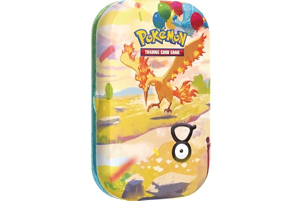 Pokémon: Minilata Celebración 30.º Aniversario: Moltres de JCC Pokémon (1 Pegatina, 1 Tarjeta ilustrada y 2 Sobres de Mejora)