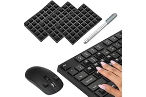 120 Stück Erhabene Tastatur Aufkleber für Lange Fingernägel VEINARDYL Klebe-Tastenkappen-Erhöhung mit Lackstift Silikon-Tastaturschutz für Laptop, Desktop, Gaming – Schwarz, Trapez