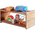 WonderVed Low Montessori Shelf for Kids - Wooden Storage Cabinet for Independent Play - Multipurpose Toddler Furniture for Bedroom, Nursery, Playroom Storage