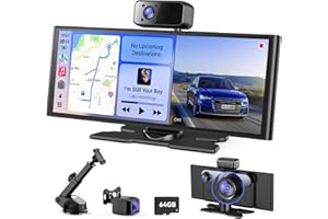 AVYLET Écran Voiture sans Fil 10,26'' 60FPS Compatible Apple CarPlay & Android Auto - Caméra Embarquée 3 Canaux, GPS Navigation OTA, Commande Vocale, Bluetooth, AUX, FM, Wi-FI, Écran Tactile Stéréo Portable