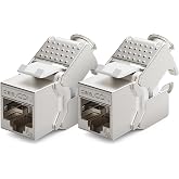 deleyCON 2x Keystone Module CAT 6a Jack STP Fully Shielded RJ45 Socket Installation Mounting Snap-IN 500Mhz 10GBit/s