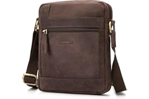 LEABAGS LEABGAS Borsello Uomo Tracolla Pelle,Tracolla Casual Borsa,Vera Pelle Tipo Messenger Bag,Multitasche Uomo a Spalla Crossbody Messenger,Viaggio Borsa a Spalla per Ufficio