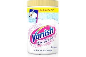 ‎VANISH Vanish Oxi Action Powerweiss Pulver – 1 x 1,65 kg – Fleckenentferner und Wäsche-Booster Pulver ohne Chlor – Für weiße Wäsche