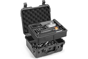 AMAZEAR Action5 Pro Double Hard Case for DJI Osmo Action 5 Pro,Waterproof Carrying Case for DJI Osmo Action 5Pro/Action 4/Action 3, Large Capacity Action5Pro Hard Case, DJI Action 5 Pro Accessories