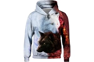 Freshhoodies Sweat-Shirt à Capuche Enfants Imprimé 3D Drôle Manches Longues Poche Capuche Pull pour Garçons Et Filles 5-16 Ans (M-XXXL)