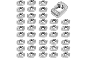 BOGORO 100pcs Série 20 Écrous à Rainure en T Coulissant, T-fente Écrou de tête de marteau en acier au carbone revêtu de nickel, T écrou de fixation tête de marteau extrusion M4 pour profilé en aluminium