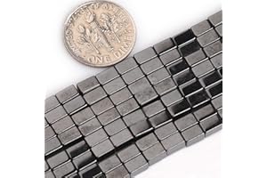 HAAMIIQII 65pcs 3x6mm natürliche schwarze Hämatit Lose Edelstein Perlen Rechteck Heilung Energie Power Perlen für Schmuck Herstellung DIY Armband Halskette