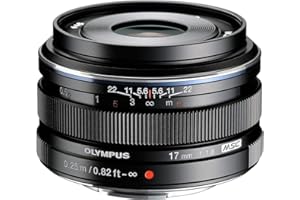 OM SYSTEM Olympus M.Zuiko Objectif Digital 17mm F1.8, focale fixe lumineuse, compatible tout appareil Micro 4/3 (modèles Olympus OM-D & PEN, Panasonic G-series), Noir