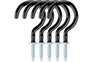 YOGOPRO 30 Piezas Ganchos Techo de Taza Gancho Colgador de Tornillo de Copa Ganchos de Tornillo para Uso en Interiores y al Aire Libre Negro