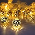 MIRADH Iron String Lights Moroccan Ball Multicolor 11Ft 14Led Diwali Lights For Decoration For Home, Diwali Light, Led Lights For Home Decoration, Led Strip Lights (3" Metres,Warm-White)