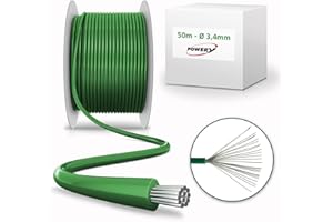 akku-net 50m Universal Begrenzungskabel, Draht für Mähroboter, Rasenmäher, Rasenroboter u.a.kompatibel mit Husqvarna Automower, kompatibel mit Gardena, Worx u.w. 3,4mm
