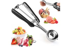 QGGTQG Eisportionierer Edelstahl, Eiskugelportionierer 4 cm, Ice Cream Scoop mit Auslöser und Komfortablem Griff, Cookie Scoop, für Eiscreme, Kekse, Teig, Kuchen, Frikadellen und Fruchtfleisch