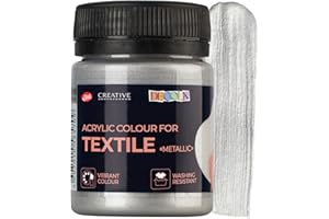 DECOLA Pintura Textil Metálica Efecto Plata 50ml | Colores Con Alta Pigmentación| Hecho Por Nevskaya Palitra