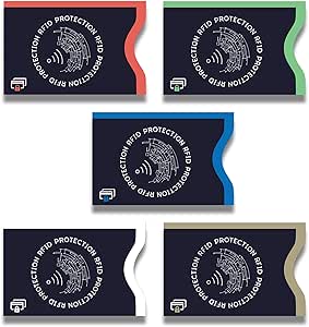 TÜV geprüfte RFID &amp; NFC Schutzhülle, Blocker Kartenhüllen Schutz für Kreditkarten, EC Karten, Personalausweis, Kartenschutzhülle, Kreditkartenhülle RFID &amp; NFC Schutzhüllen (5er Set)