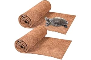 Midyrrg 2 Rolls Reptile Carpet Coconut Fiber Bearded Dragon Substrates Snake Tortoise Bedding Matting Tortoise Substrate Pet Terrarium Liner for Reptiles, Lizards, Anoles, Turtles (50x30cm)