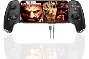 MEGADREAM USB C Mobile Gaming Controller for iPhone 16/iPhone 15 Series & Android (Type-C),Plug and Play Gamepad Joystick, Stream PS5/Xbox/PC Games on Mobile,Cloud Gaming,Hall Effect Rocker & Trigger, Black