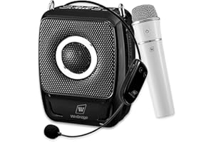 RESPONSEBRIDGE Voice Amplifier with 2 Wireless Microphones, 5.0 Bluetooth Wireless Microphone and Speaker Set with Shoulder Strap-Powerful 25W Rechargeable Portable Personal Pa System for Teachers Meeting