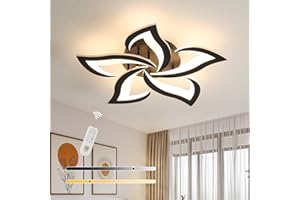 Comely Plafonnier LED Dimmable, 40W 6000LM Lampe de Plafond Moderne avec Télécommande/APP, Créatif 5 Têtes Pétales Design Lustre LED Plafonnier pour Salon, Chambre, Salle à Manger, 3000K-6500K