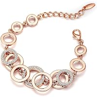 YouBella Jewellery Bracelets for Women Stylish Rose Gold Plated Crystal Bracelet Bangle Jewellery for Girls and Women
