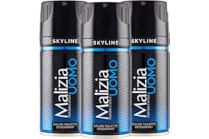 Malizia Uomo Profumo d’Intesa Deodorante Spray 150 ml – Eau de Toilette Maschile, Fragranza Intensa e Duratura, Freschezza per Tutto il Giorno (Skyline 3 Unità)