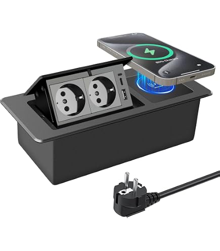 3 Fach Versenkbare Steckdose USB C Mit 15W Kabellos Produktbild-Vorschau 10