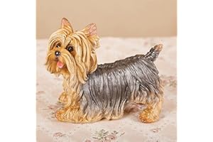 MBROS Statue de Yorkshire Terrier en Résine, Décoration de Jardin, Animal, Coloré