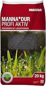 Manna DUR Profi Aktiv Rasendünger 20kg mit Eisen indirekt gegen Moos im