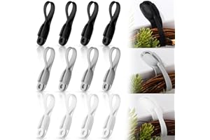 Fiada 12 Kabelhalter Kabel Organizer für Küchengeräte Selbstklebende Kabelaufwickler Klebrige Silikon Kabelbinder für Datenkabel Heißluftfritteuse Toaster Haus Abschluss Zubehör (Schwarz, Weiß, Grau)