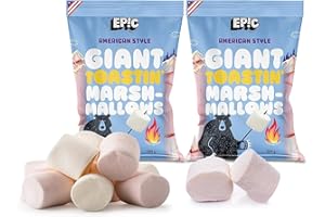 Blue Nile Foods Giant Toastin Mallows by Epic Snax – American Style Giant Marshmallow – Extra-Large Marshmallows for Toasting, Smores, and Baking – 300g (Pack of 2)