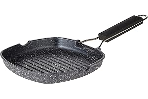 Tognana WI758BAAMNF Grill carré avec Manche Pliable Mythos, Aluminium, Gris