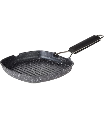 Grill Home Delizia Pliable - Noir, 20x20 Cm - Parfait Pour Cuisiner Sans Accrocs !