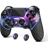 SAMINRA PS4 Kumandası i&ccedil;in 2 Başparmak Kavraması, Tasarım Starry Sky &Ouml;zel V2 Kablosuz Oyun Denetleyicileri, PS4, Slim, Pro ve