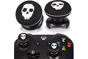 Playrealm FPS Bâton Prises de Pouce Thumbstick Grip et Prolongateur Impression Caoutchouc Silicone Poignée Couvrir 2 ensembles pour Manette Xbox Series X/S et Xbox One (Fantôme)