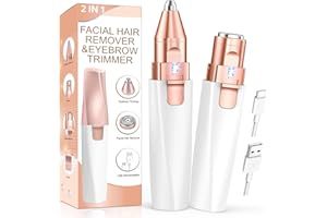 IFANZETECH Epilateur Visage Femme, Rasoir Visage Femme, USB Rechargeable, Rechargeable Rasoir électrique 2 en 1 pour le visage et les sourcils, Epilateur Electrique Femmes, Tondeuse à Sourcils