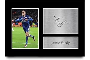 HWC Trading Jamie Vardy Leicester City Gifts - Immagine autografata stampata in formato A4 per tifosi e tifosi di calcio