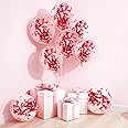 Party Propz Rubber Confetti Balloons For Decoration - Set Of 10Pcs, Anniversary Decoration Items Red Balloons For Decoration Birthday Balloons Red Confetti Balloons Set Red Balloons For Birthday