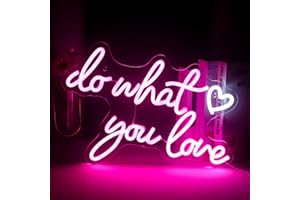 SIGNSHIP Do What You Do Heart Letreros de neón Pink LED USB Luz de neón Pared decorativa Luz de neón Carta Letrero LED para dormitorio Bar Fiesta de bodas Día de San Valentín de Navidad Regalo
