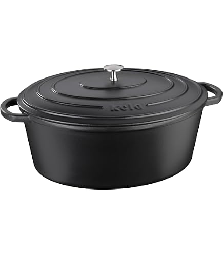 Rôtissoire En Fonte Émaillée SCHMORGOLD - Ovale 33cm 6L - Rouge - Compatible Induction - Neuf