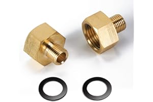 JIPRENS Gas Adapter 1/2" Zoll IG x 1/4" Zoll AG,Gasschlauch Verbinder aus Messing Gasherd Adapter Set-1/2" Rechts Innengewinde auf 1/4" Links Aussengewinde,Adapter Gasherd für Gasherd oder Kochfeld