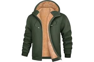 Xnova Sweat à Capuche Homme avec Zippée Hiver Sweat Polaire Zippé Chaud Épaisse Sherpa Manches Longues Survêtement Gilet Homme Hoodie