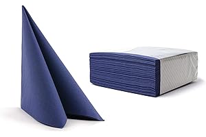 Alvotex Chic Airlaid 50, similares a la Tela, servilletas Desechables, Papel, Azul Oscuro, 40 x 40 cm