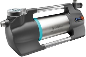 Gardena trädgårdspump 6500 SilentComfort: Extra tyst bevattningspump som kan styras via app, pumpmängd 6500 l/h, torrkörningsskydd, rostfritt stål, strömsparande och vattentät (9059-20)