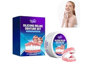 MATSIZEN Dentaduras Dentales Bikenda Protesis Dental Dentadura Dentaduras Dentales De Silicona Bikenda Prótesis Dentales Bikenda Relínea De Dentadura Suave Dientes Instantáneos para Hombres Y Mujeres