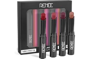 RENEE Very Matte - Pack of 4 Matte Lipsticks, Intense Color Pay Off, Full Coverage Long Lasting Weightless Velvety Formula