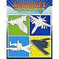 AIRCRAFT COLORING BOOK: 50 Cool Air Fighters | Relaxation Coloring Pages for Kids, Adults, Boys, and Jet Plane Lovers