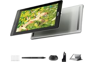 HUION Kamvas Pro 16 V2 Grafiktablett mit Display, 15,6 Zoll Volllaminiertes AG-Glas, 16384 Stiftdruck, 99% sRGB-Abdeckung, Smart Touch Bar und 6-Tasten-Kunsttablett, funktioniert mit Windows, Mac