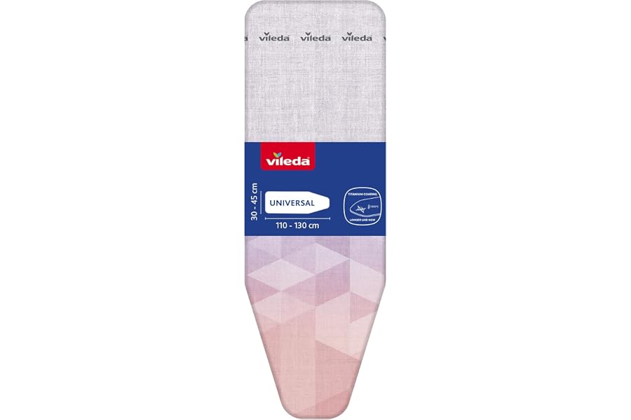 Vileda Funda Tabla de Planchar Diamond, Universal, 110-130 x 30-45 cm | Algodón 100 % Oeko-Tex | Tratamiento Thermo Prot