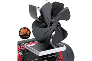 Miaton Wärmebetriebener Holzofenventilator und Mr Buddy Heizlüfter für Little Buddy und Big Buddy (inklusive Halterung und Thermometer), nicht elektrischer Kaminventilator, Öko-Ventilator,