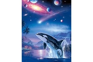 SANHOOII 40 x 30 cm 5D Diamond Painting Kits para principiantes, arte de pintura, manualidades, bordado de estrás, criaturas marinas, arte manualidades, lienzo, decoración de pared, decoración del hogar