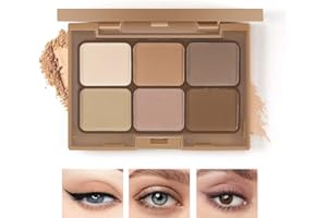 Boobeen 6 Colors Nude Eyeshadow Palette, Matte Shimmer Eyeshadow Makeup Palette for Neutral Smokey Bronze Eye Makeup